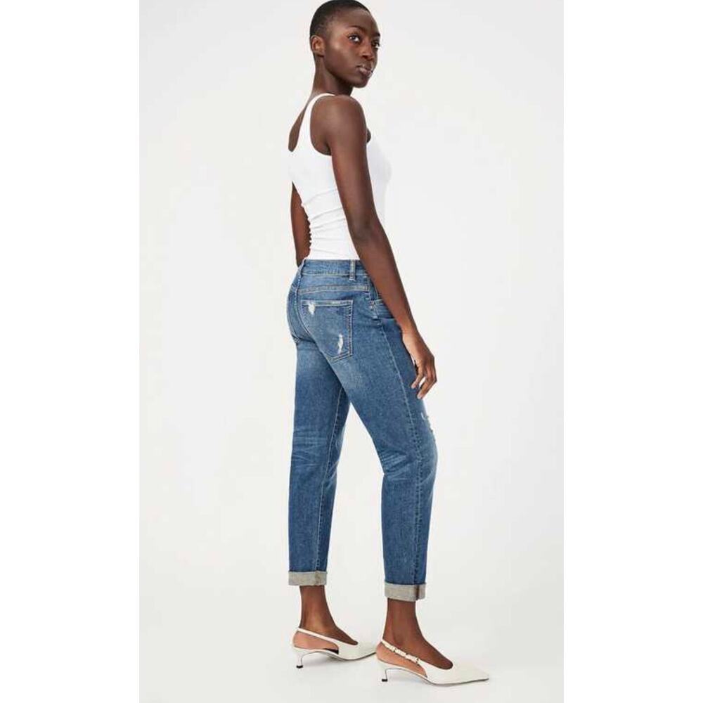DL1961 DL Vintage Riley Boyfriend Straight Distressed Blue Jeans Adams Size 27 - Picture 4 of 15